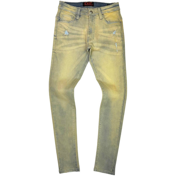 Exit (Men's tan Distressed Slim fit Jean)