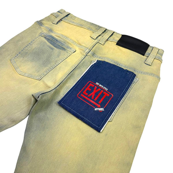 Exit (Men's tan Distressed Slim fit Jean)