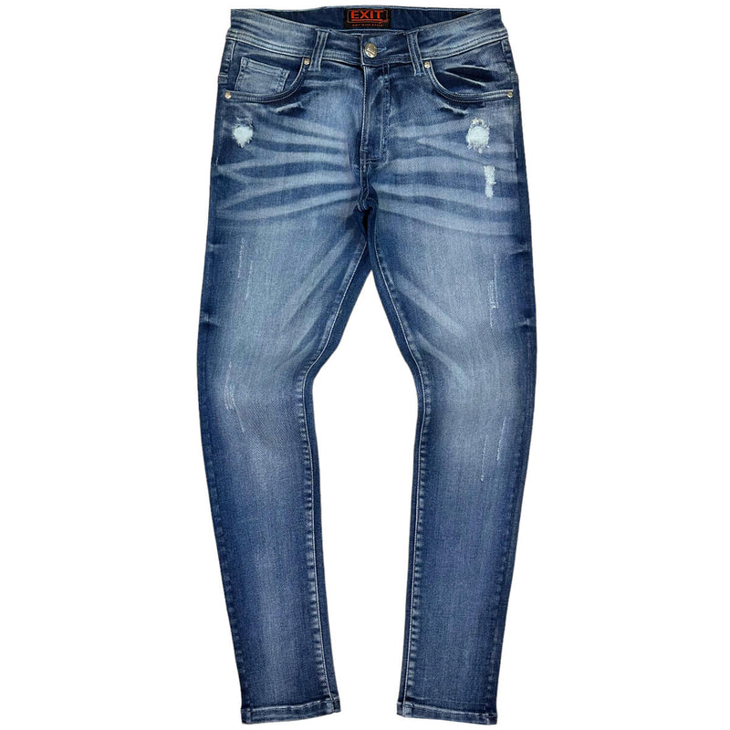 Exit (Men's blue Distressed Slim fit Jean)