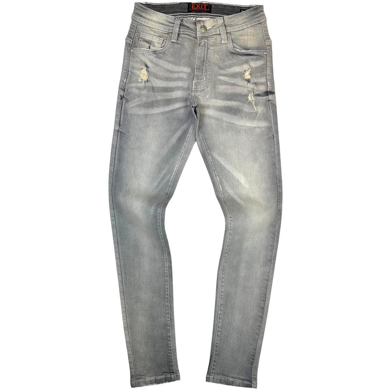 Exit (Men's grey Distressed Slim fit Jean)