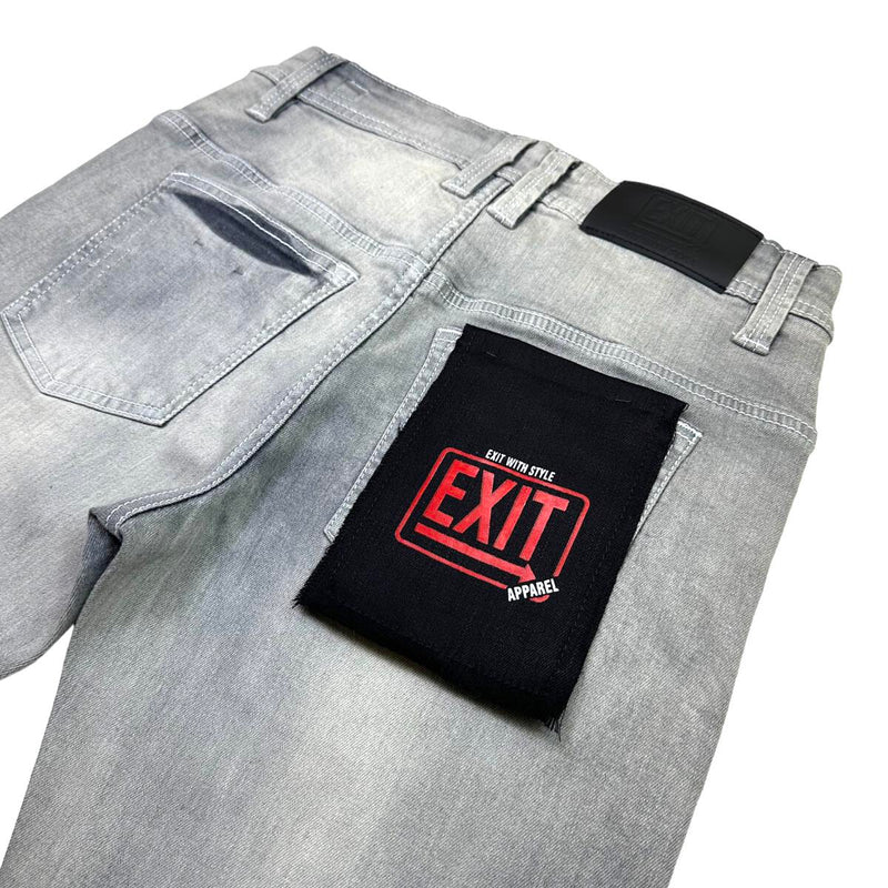 Exit (Men's grey Distressed Slim fit Jean)