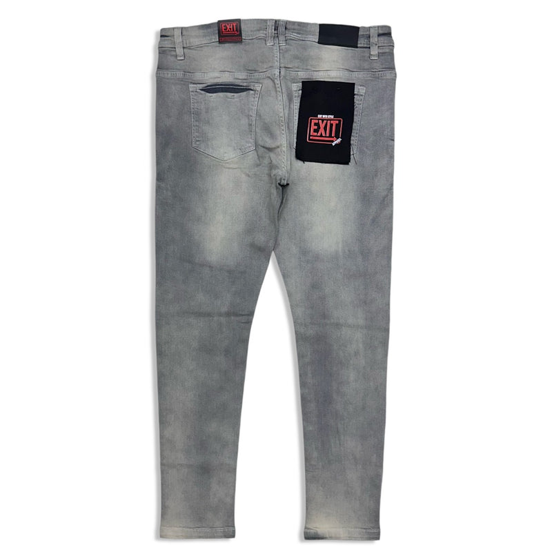 Exit (Men's grey Distressed Slim fit Jean)