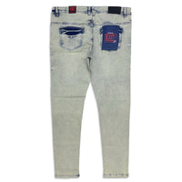 Exit (Men's light blue/ dark blue Distressed Slim fit Jean)