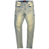 Exit (Men's light blue/tan Distressed Slim fit Jean)