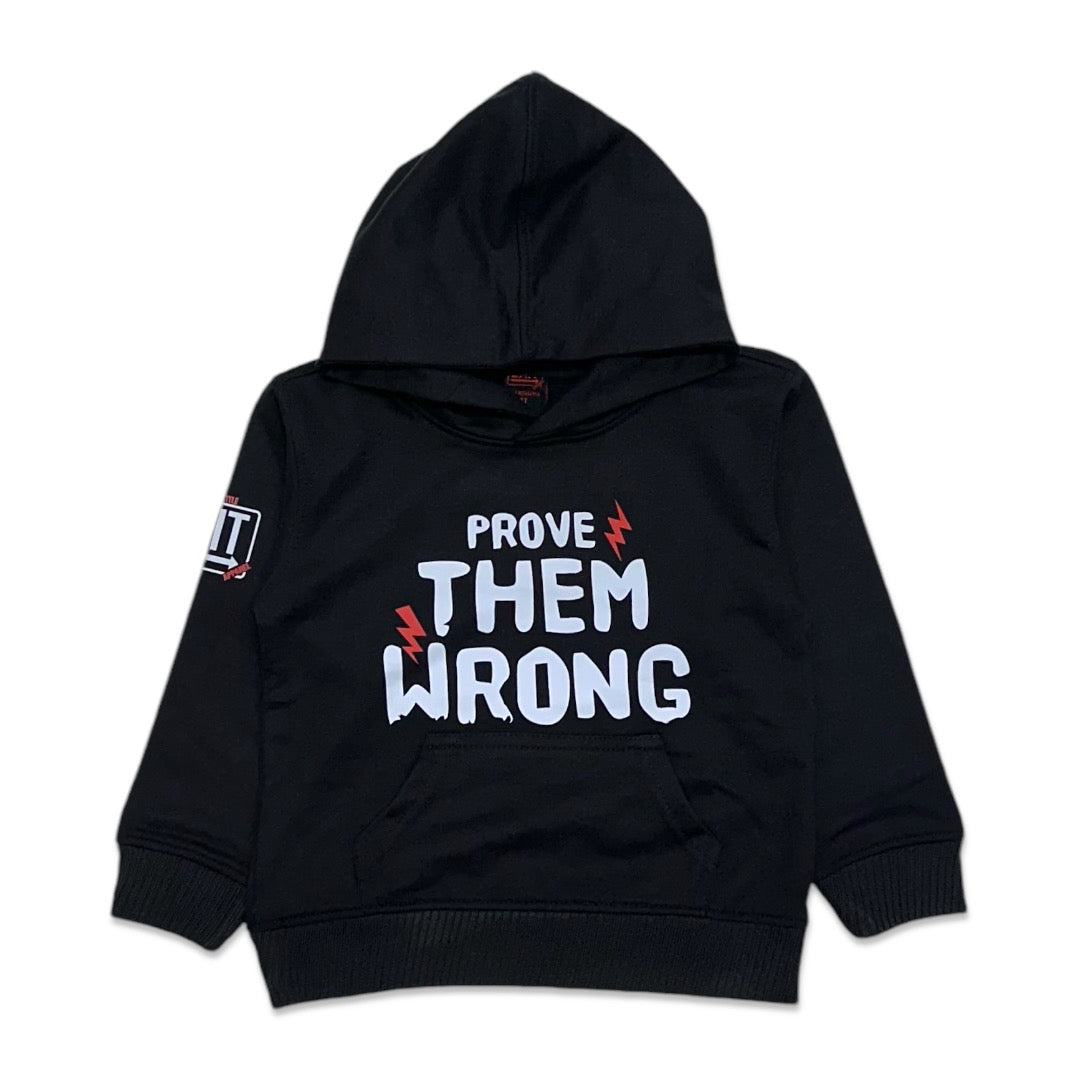 Exit kids black prove them wrong hoodie
