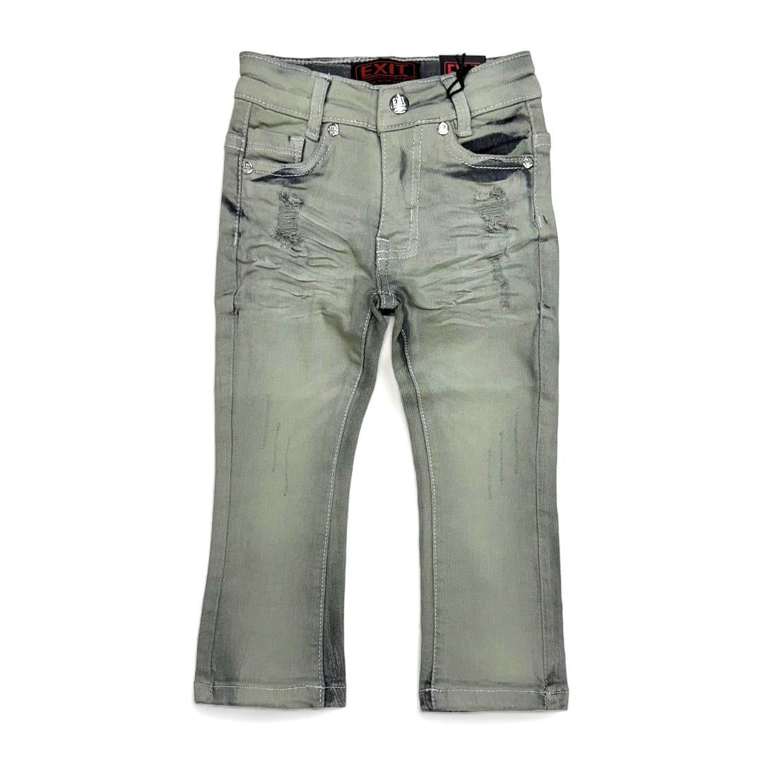 【SCENERITY】Gray Destroyed Jeans RAW X Mens RawX Rip Repair Stretch Jeans, Lt Grey, 32X32