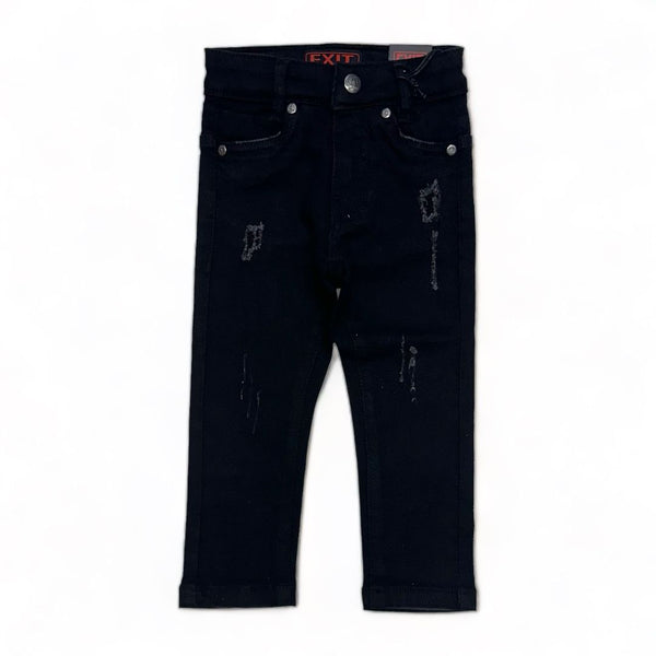 Exit (Kids black distressed super skinny jean)