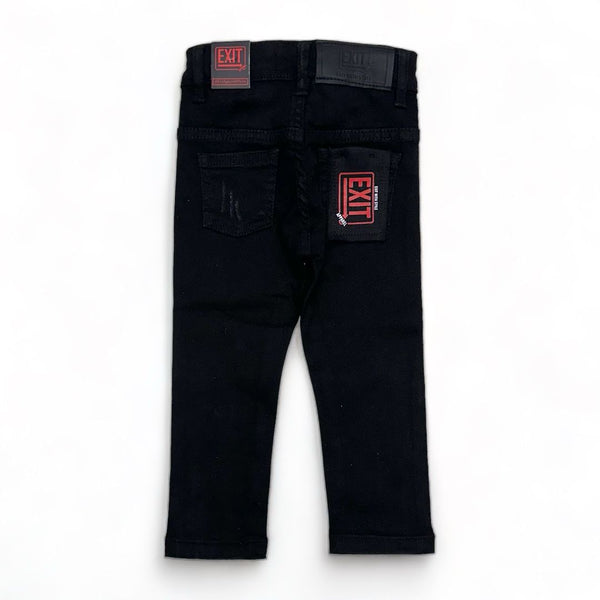 Exit (Kids black distressed super skinny jean)