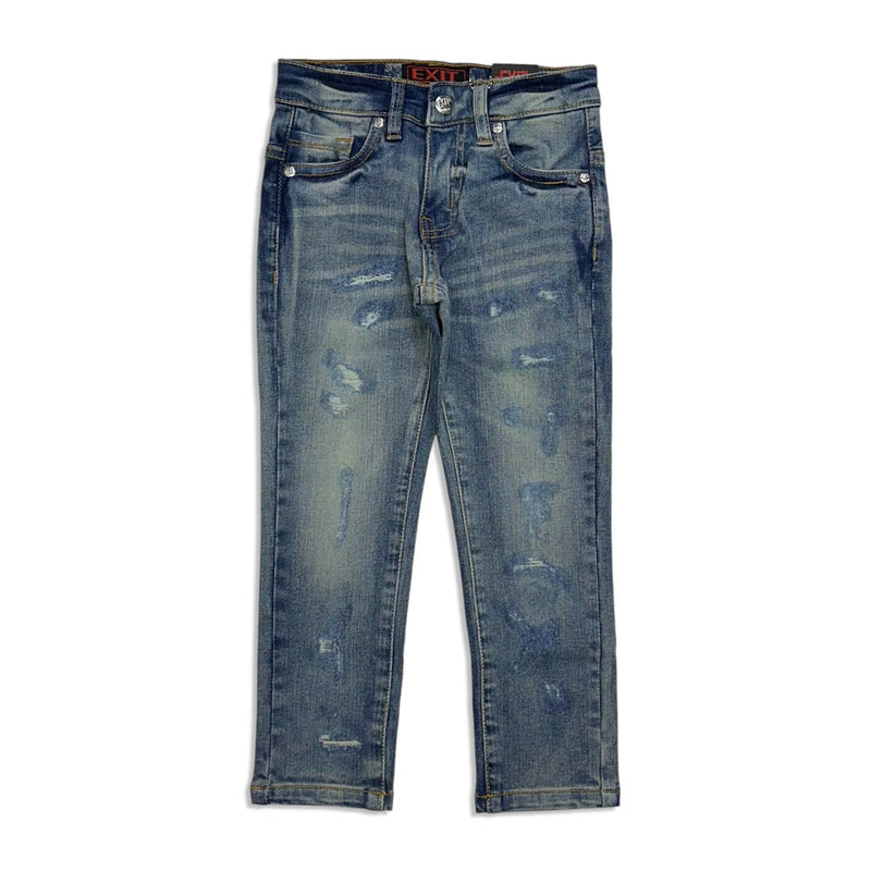 Exit kids blue cut patch skinny jean