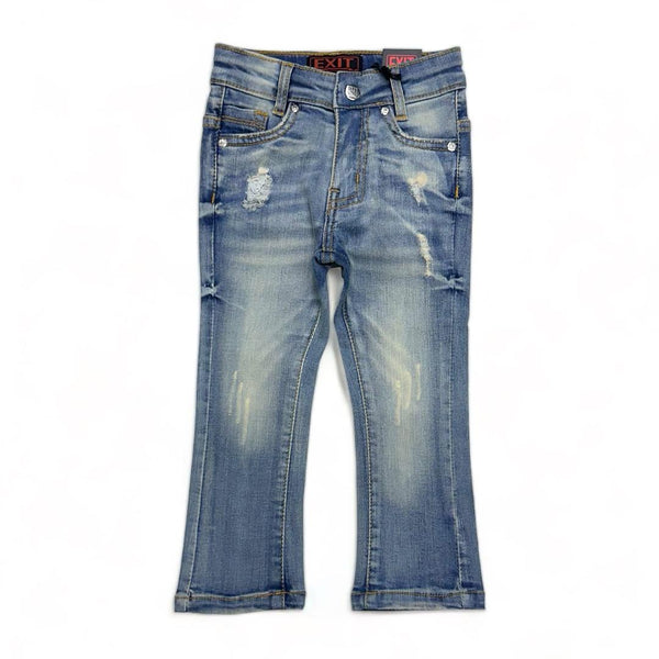 Exit (Kids blue distressed super skinny Stacked Jean)