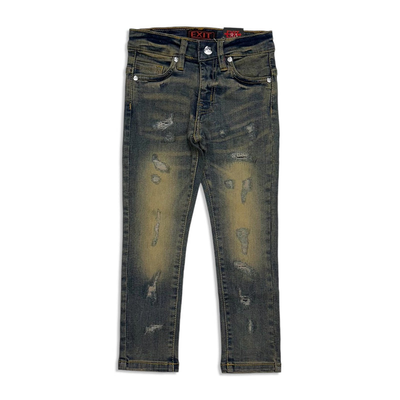 Exit kids Blue indigo cut patch skinny jean