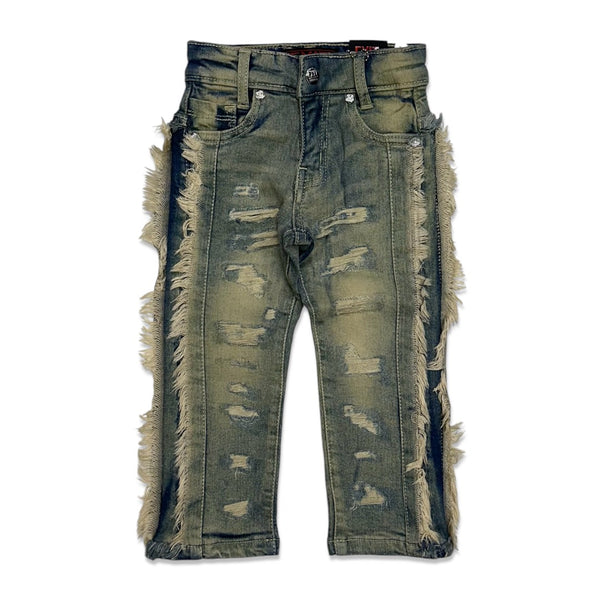 Exit (Kids blue tan wash designer jean -25075)