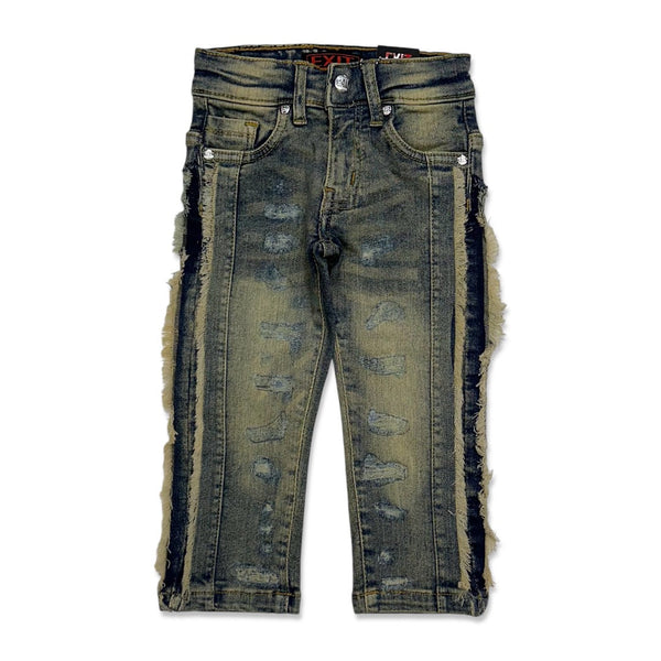 Exit (Kids Dark blue tan wash designer jean -25072)