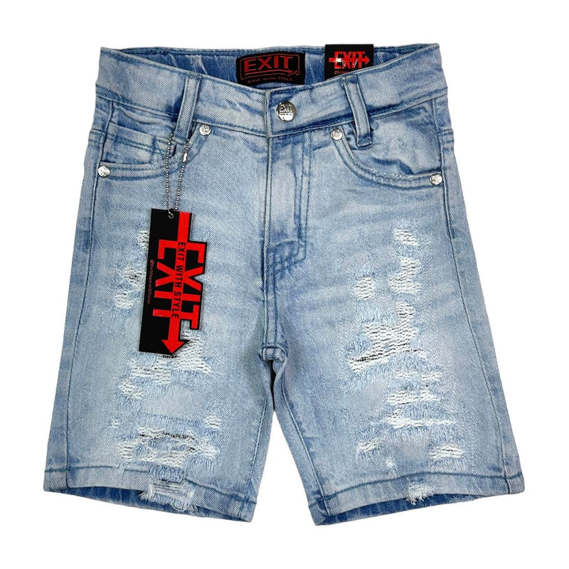 Exit (Kids Light Blue Distress Denim Short)