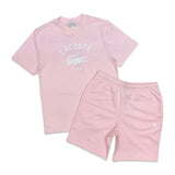 Lacoste Men's Signature Print Cotton Short Set - Light Pink