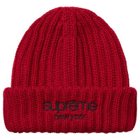 Supreme Chunky Rib Classic Logo Beanie Red