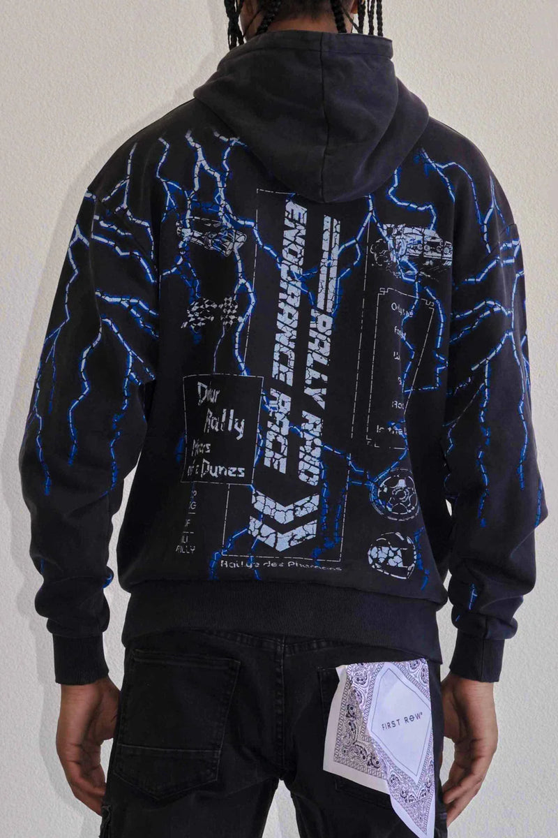 First Row (Black death road lightning pullover hoodie)