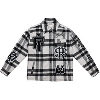 First Row (Black all over logo multi patches shacket jacket)