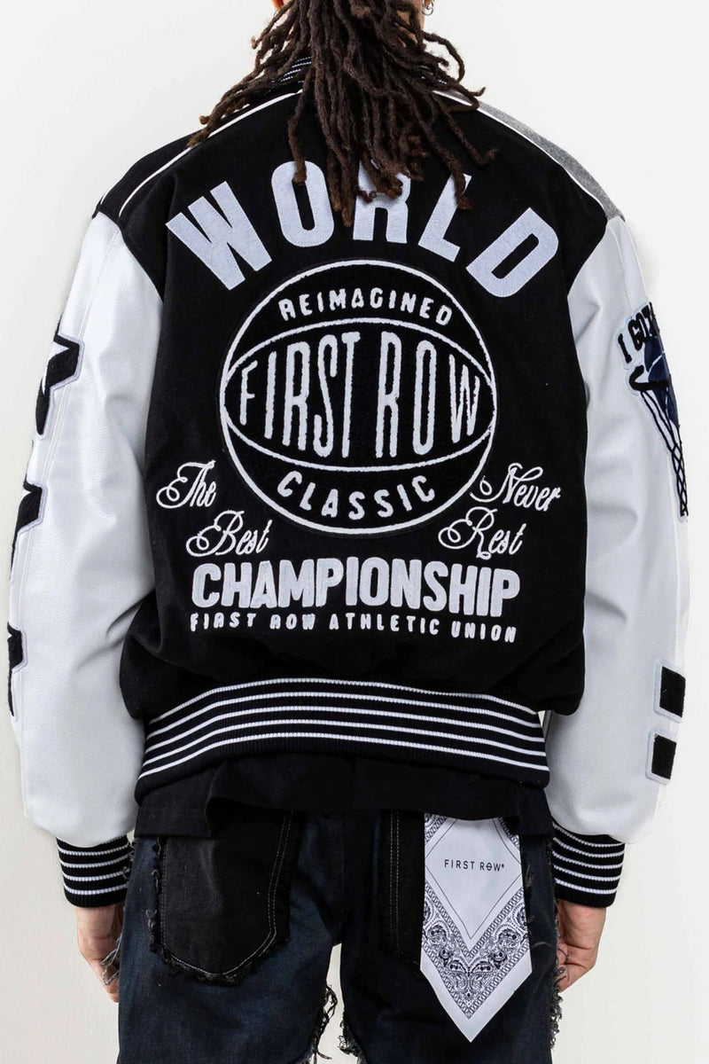 First Row Black Best Never rest varsity jacket