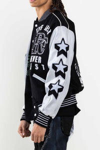 First Row Black Best Never rest varsity jacket