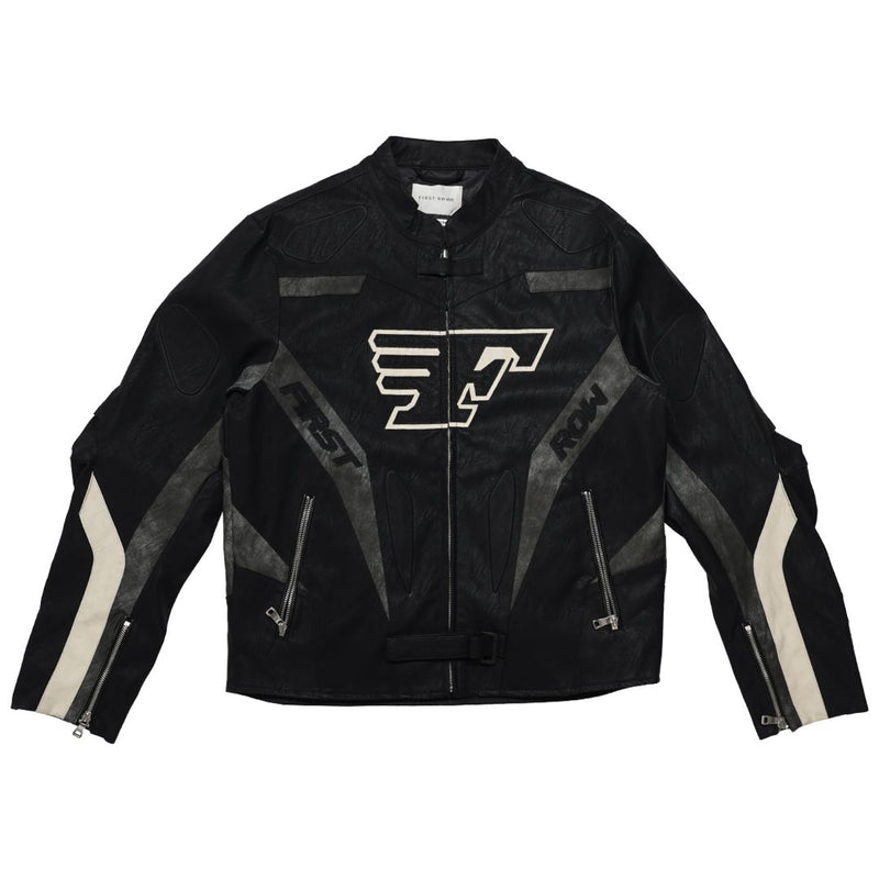 First Row (Black furious motor racing leather jacket)