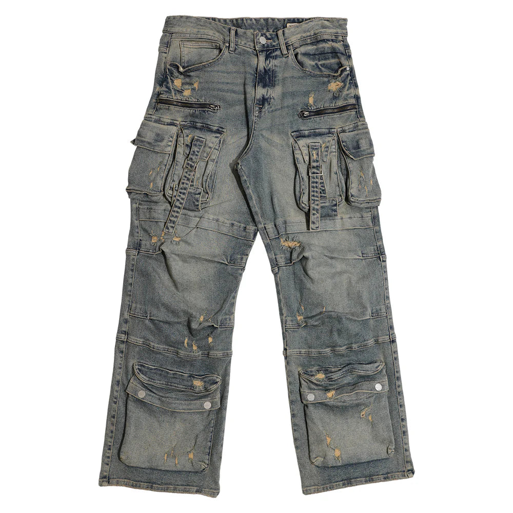 First Row (stone tint y2k utility cargo denim pant) – VIP