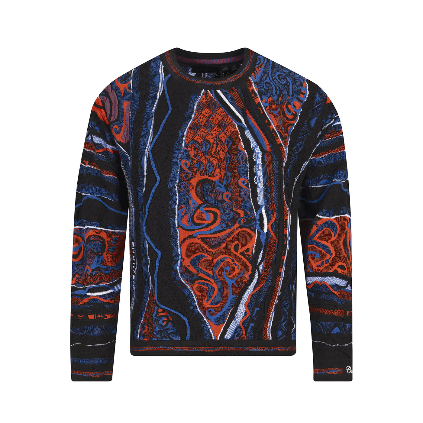 Coogi Australia Orange/Black classic crewneck sweater