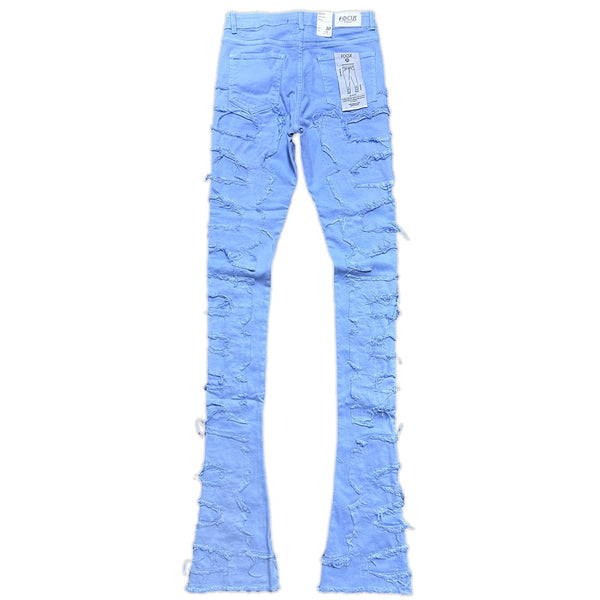 Focus Denim (Baby blue Super Skinny Flared Stacked Jean)