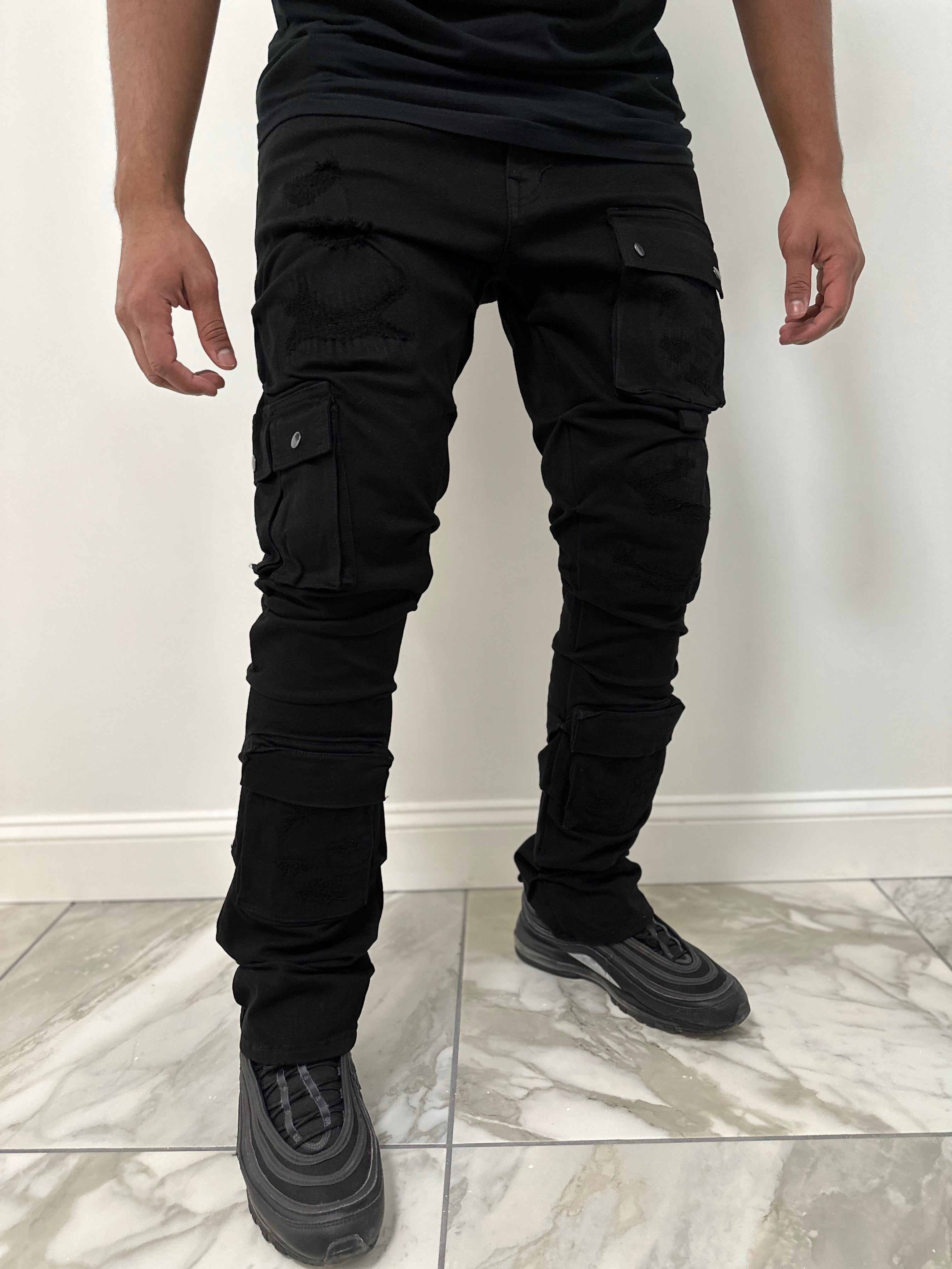 【YOURNUS】Press Pocket Black Cargo Denim YOURNUS】Press Pocket Black Cargo Denim (YOURNUS/デニム