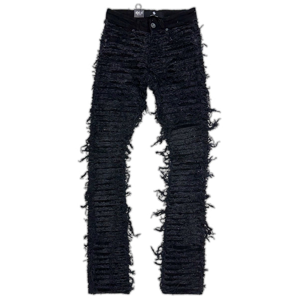 Focus denim (black ironic flare stacked jean)