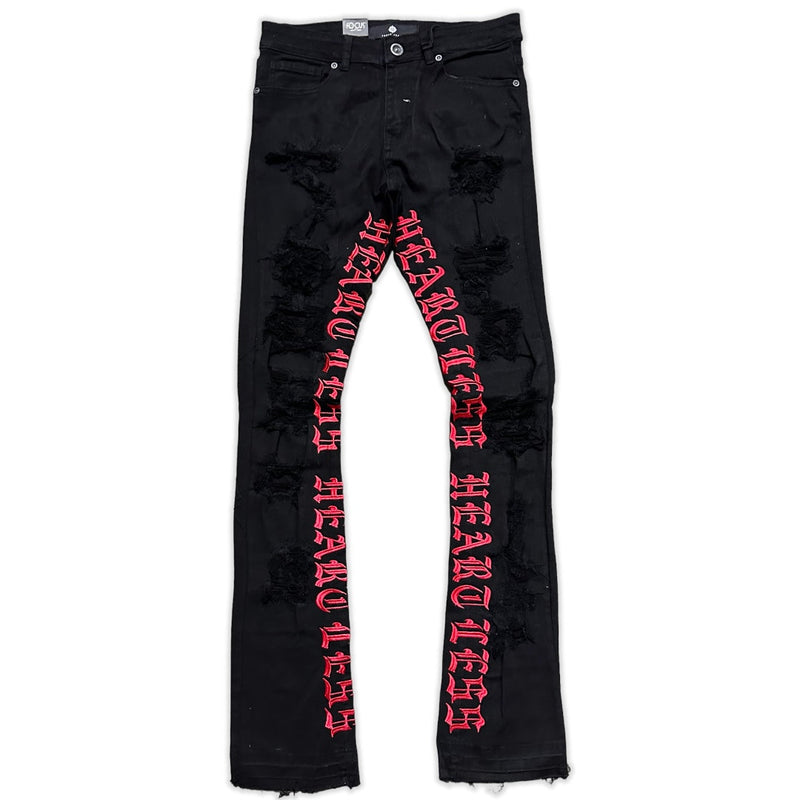 Focus Denim (Black /Red Skinny "heartless Stacked Jean)