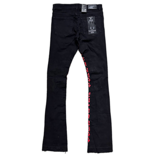 Focus Denim (Black /Red Skinny "heartless Stacked Jean)