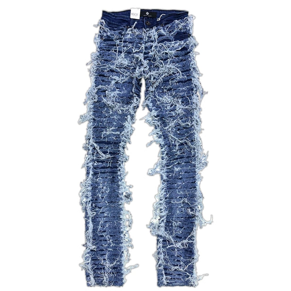 Focus denim (Dark blue ironic flare stacked jean)