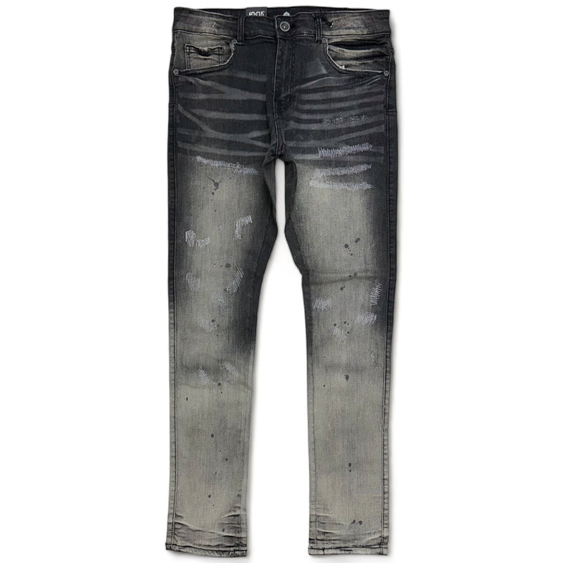 Focus Denim (Grey/ black drip stitch jean)