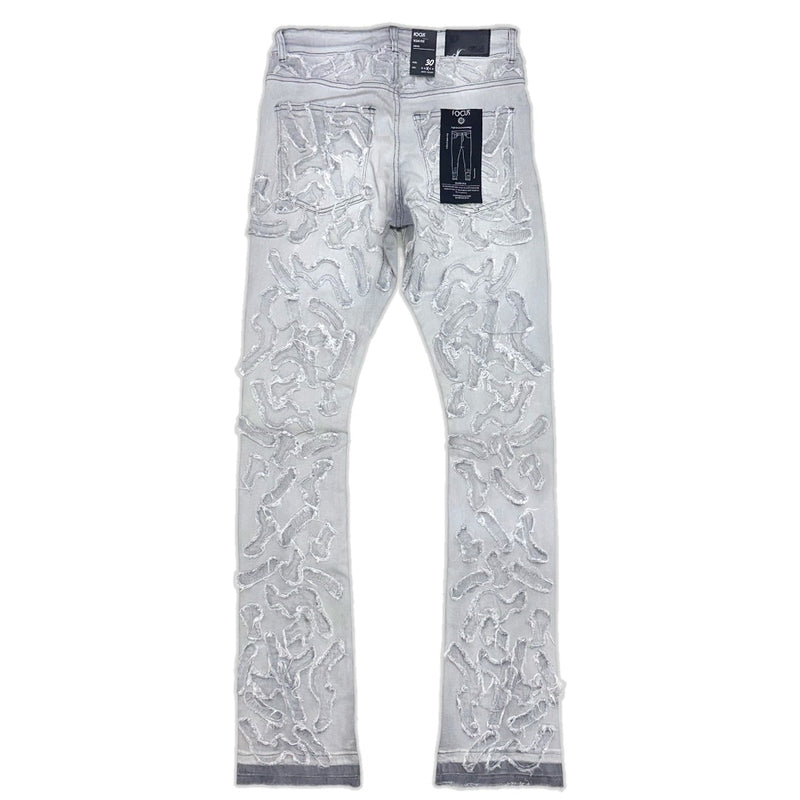 Focus denim (grey “Cactus art stacked jean)