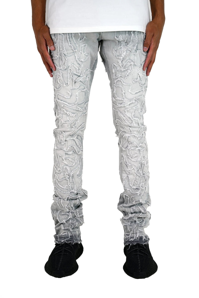 Focus denim (grey “Cactus art stacked jean)