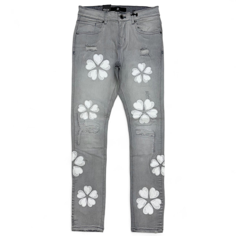 Focus denim (Grey/white heart jean)