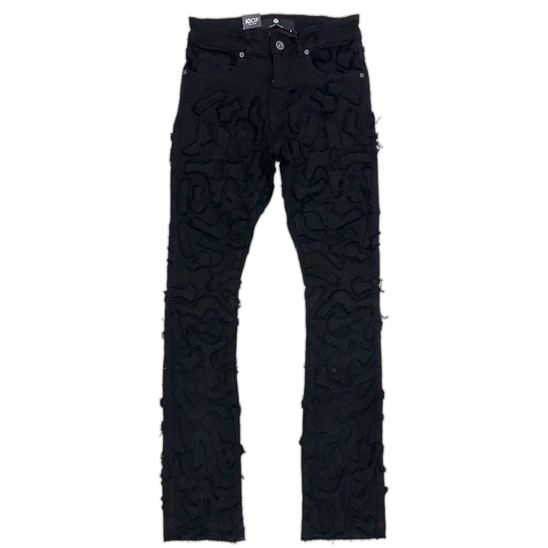 Focus denim (jet black “Cactus art stacked jean)