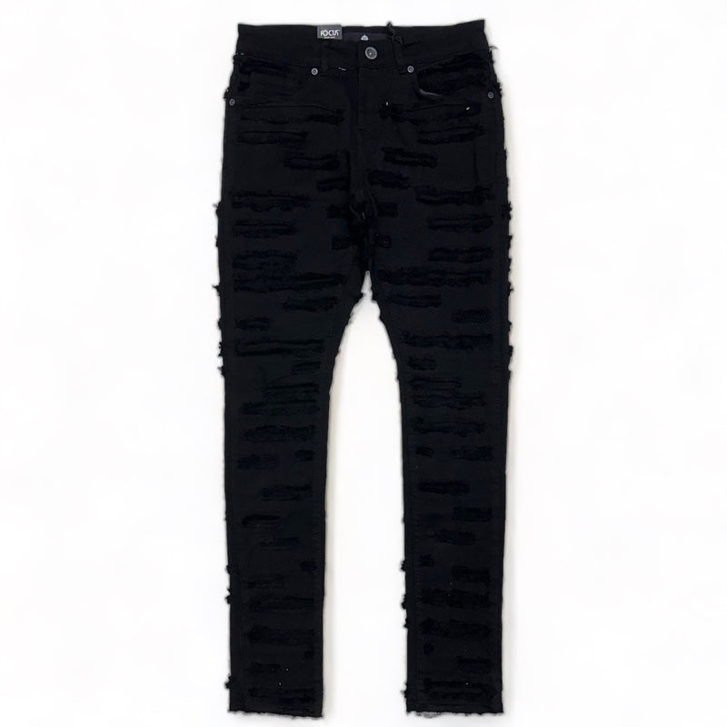 Focus denim (jet black shredded jean)