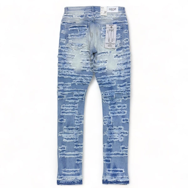 Focus denim (light blue shredded jean)