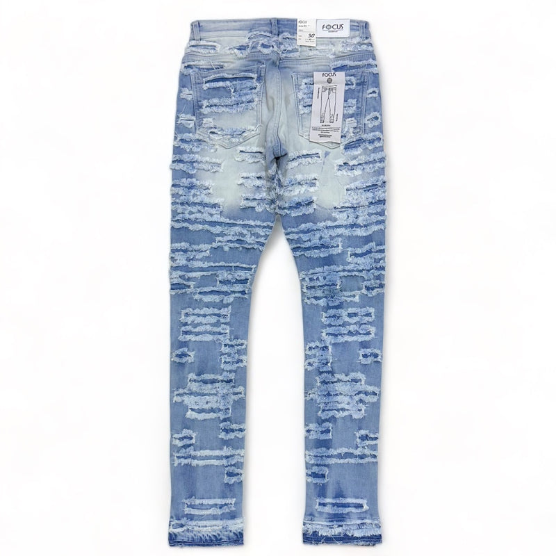 Focus denim (light blue shredded jean)