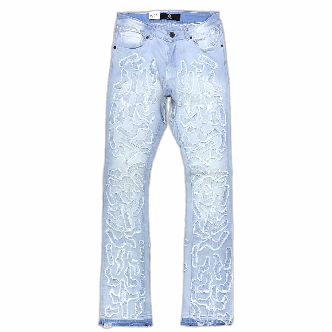 Focus denim (light blue wash “Cactus stacked jean) – VIP