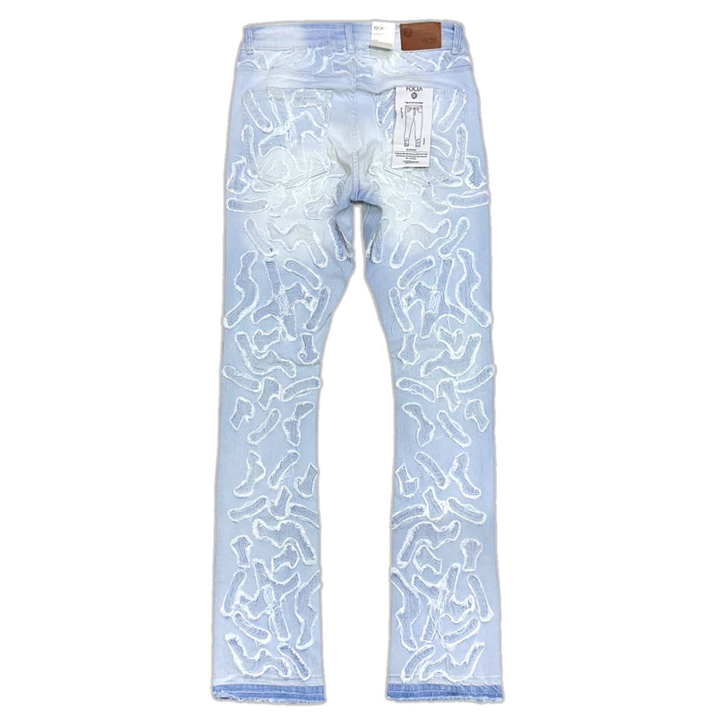 Focus denim (light blue wash “Cactus stacked jean)