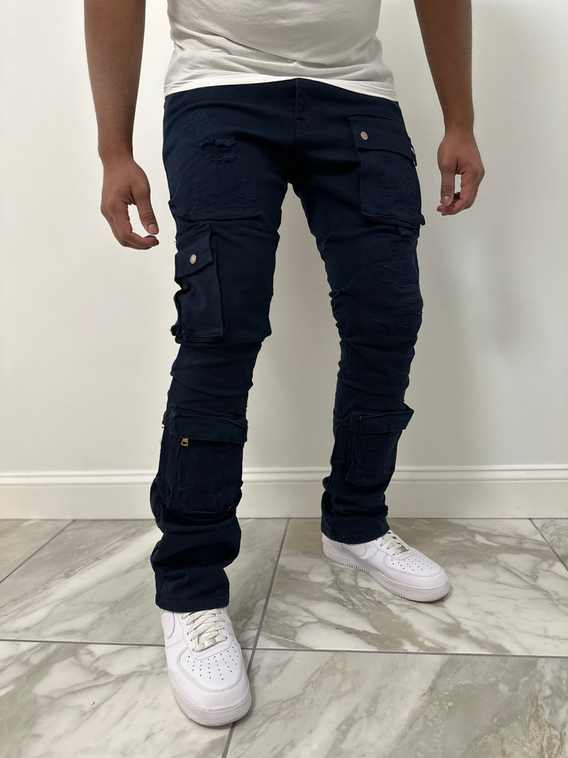 Focus denim (navy cargo stacked jean)