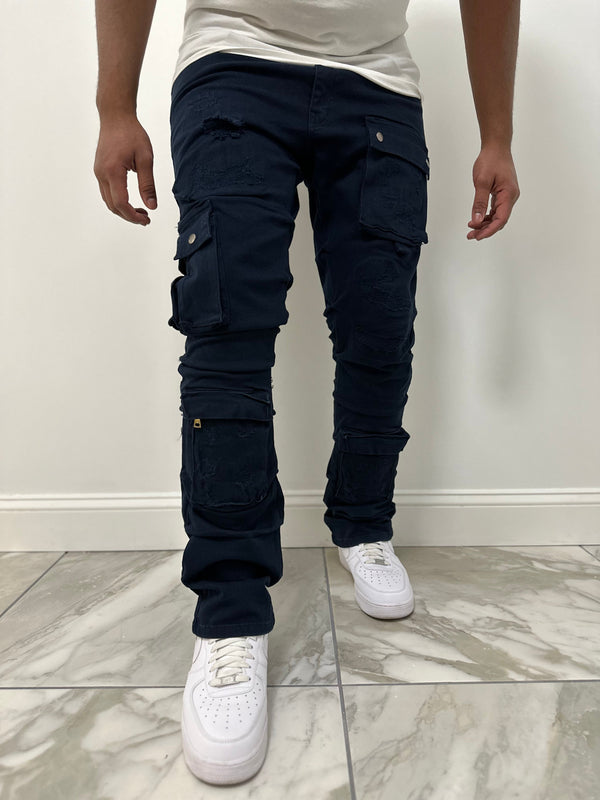 Focus denim (navy cargo stacked jean)