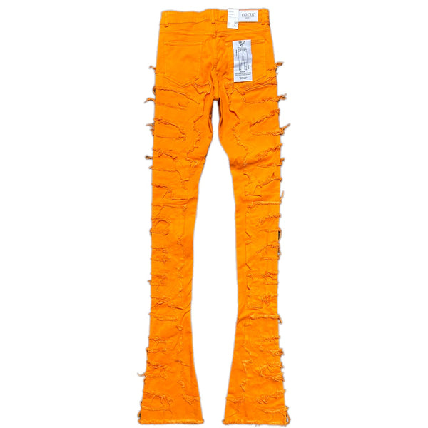 Focus Denim (Orange Super Skinny Flared Stacked Jean)