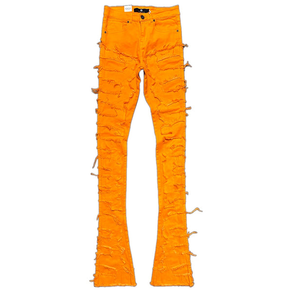 Focus Denim (Orange Super Skinny Flared Stacked Jean)