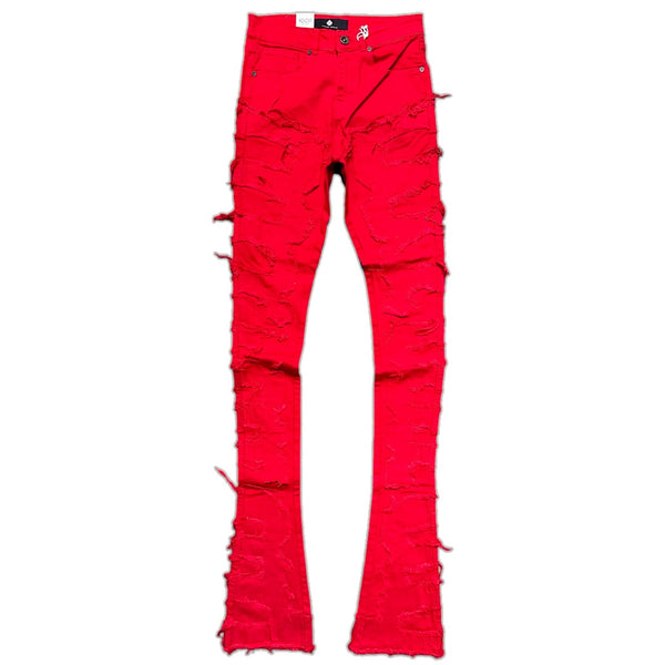 Focus Denim (Red Super Skinny Flared Stacked Jean)