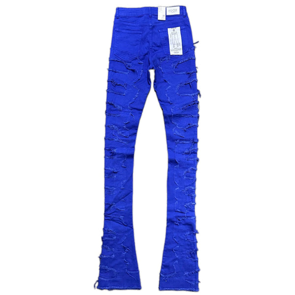 Focus Denim (Royal blue Super Skinny Flared Stacked Jean)