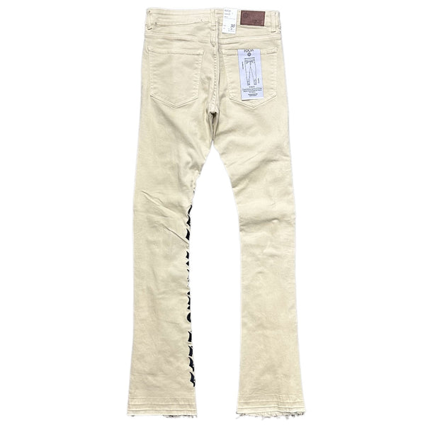 Focus denim (tan /black skinny heartless stacked jean)